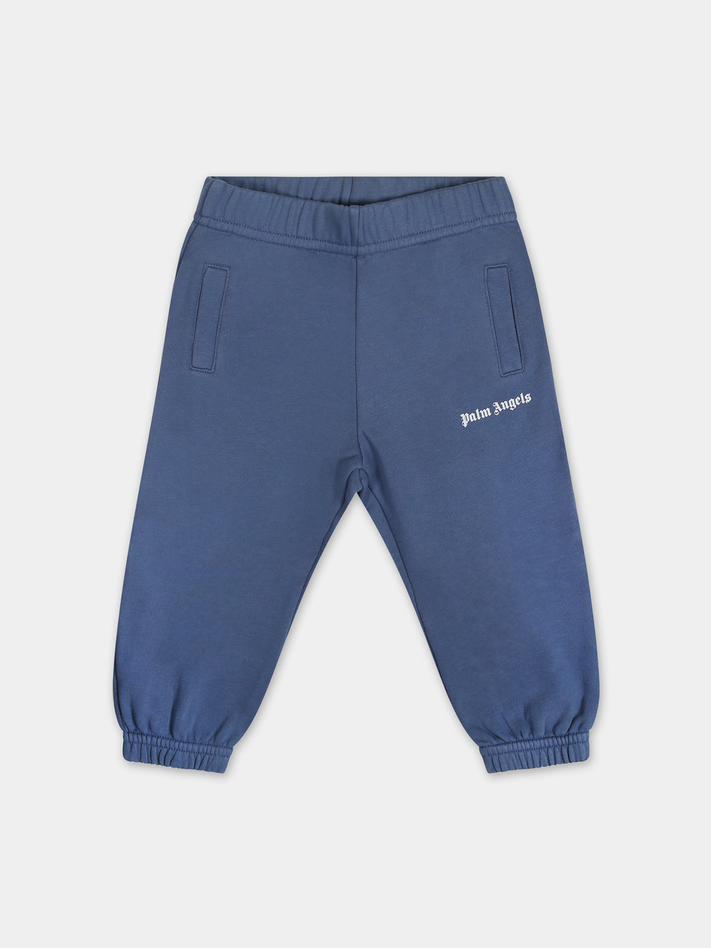 Blue trousers for baby boy woith logo